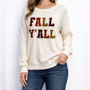 Cato 18/20W NWT Waffle Knit Graphic Sweatshirt Plus Size Cozy Pullover